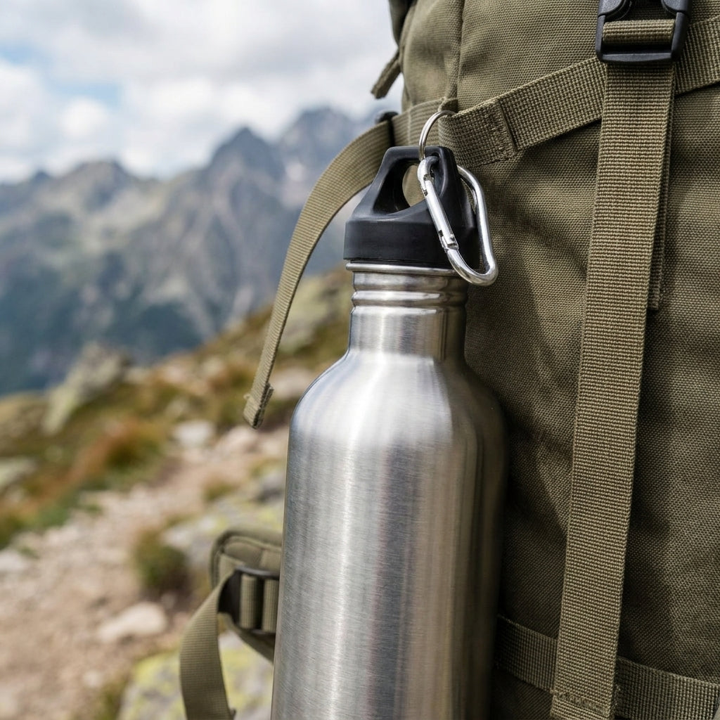Gourde Inox 750 ml avec Mousqueton