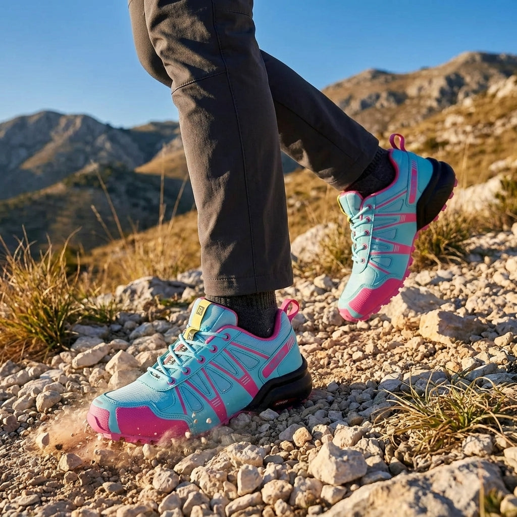 Chaussures de Randonnée Femme Légères Bleu et Rose