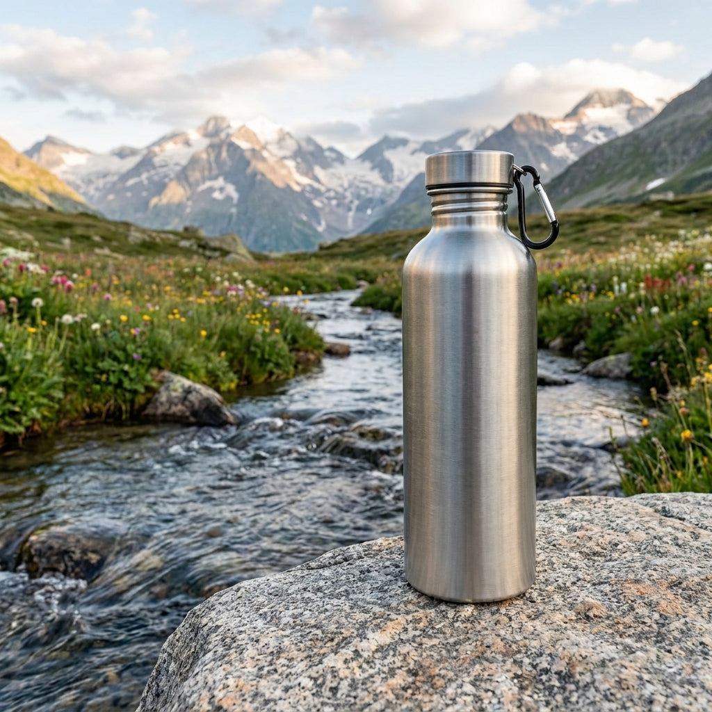Gourde Inox 750 ml avec Mousqueton