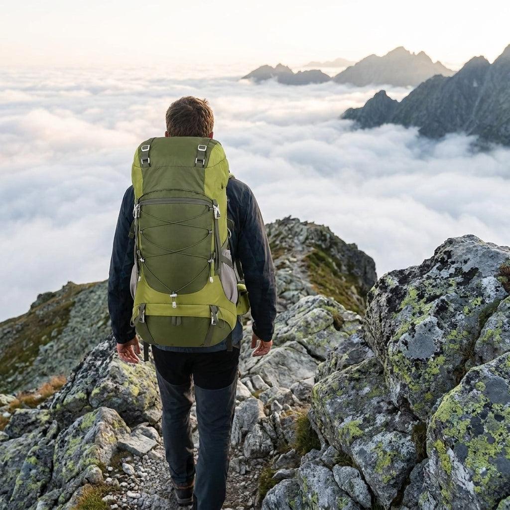 Sac à Dos Trekking 50L avec Housse de Pluie
