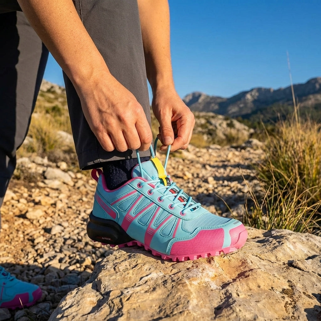 Chaussures de Randonnée Femme Légères Bleu et Rose