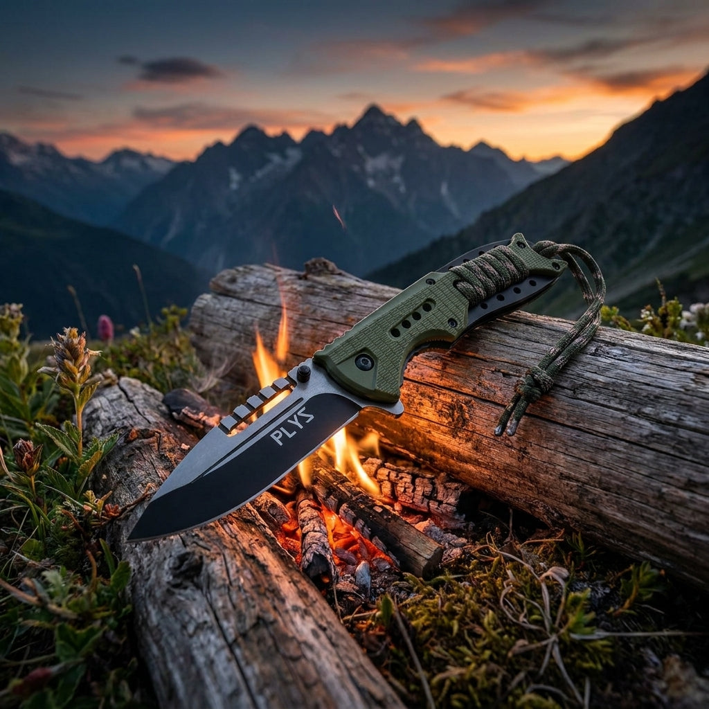 Couteau de Survie Pliant Lame Inox