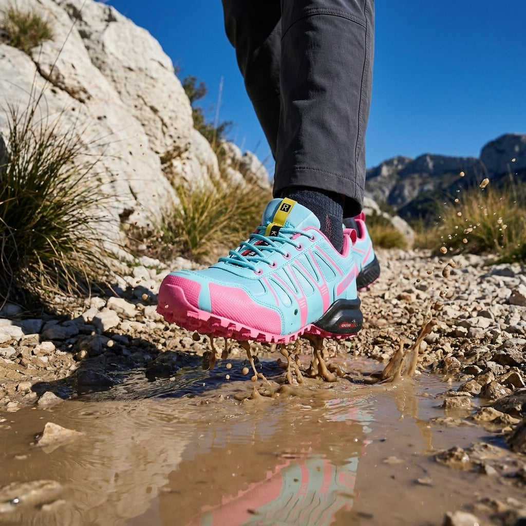 Chaussures de Randonnée Femme Légères Bleu et Rose